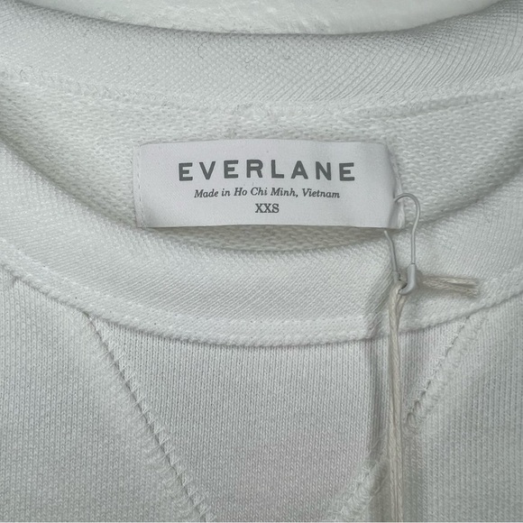 Everlane The Unisex French Terry Crew Sweatshirt in White NWT - Picture 9 of 11